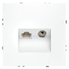 Изображение Розетка телевизионная встраиваемая VOLTUM S70 TV+RJ45 кат. 6 (белый матовый)